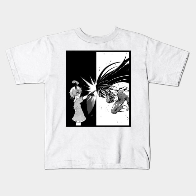 Medaka Box - "Black and White" Shiranui vs Medaka Kids T-Shirt by BadassManga